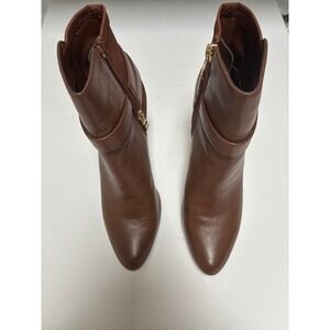 White House Black Market Cognac Brown Leather Stiletto Ankle Boots Size 7M